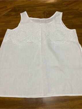 J. Jill White Linen Eyelet Camisole